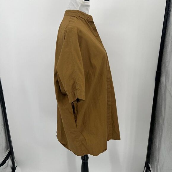 SBJ Austin One Size Brown Button Down Tunic Lagenlook Mandarin Collar Oversized - Picture 5 of 14